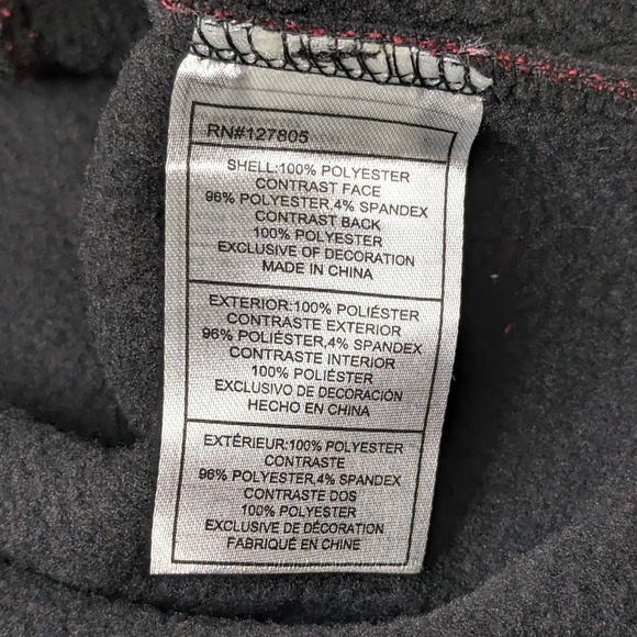 NWT Softshell Stretch Fleece Lined Jacket Full Zip + Zip Pocket Maroon Black L - Picture 6 of 11